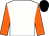 White, orange sleeves, black cap