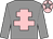 Grey, pink cross of lorraine, pink cap, grey star