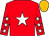 Red, white star, red sleeves, white stars, old gold cap
