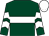 Dark green, white hoop, chevrons on sleeves, white cap