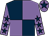 Dark blue and mauve (quartered), mauve sleeves, dark blue stars, mauve cap, dark blue star