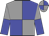 Grey body, blue quartered, grey cap, blue quartered