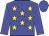 Blue body, yellow stars, blue arms, blue cap
