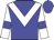 Big-blue body, white chevron, white arms, big-blue armlets, big-blue cap