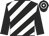 Black and white diagonal stripes, hooped cap