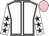 WHITE, BLACK seams, WHITE sleeves, BLACK stars, PINK cap
