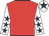Red, white sleeves, dark blue stars, white cap, dark blue star