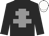 black, grey cross of lorraine, white cap
