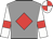 Grey, red diamond, white sleeves, red armlets, quartered cap