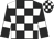 Black and white check, black sleeves, white armlets