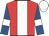 Red, white stripe, royal blue sleeves, white armlets, white cap