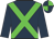 Dark blue, green cross belts, quartered cap