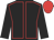 Black body, red seams, black arms, red cap