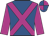 Blue body, maroon cross belts, maroon arms, maroon cap, blue quartered