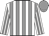 White body, grey striped, white arms, grey striped, grey cap