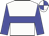 White body, blue hoop, blue arms, white cap, blue quartered