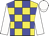 Yellow body, blue checked, white arms, white cap