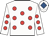 White, red spots, white cap, royal blue diamond