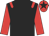Black, red epaulettes & sleeves, red cap, black star