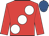 Red, large white spots, royal blue cap