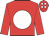 Red, white disc, white spots on cap