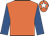 Orange, royal blue sleeves, orange cap, white star