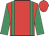 red, emerald green braces, emerald green sleeves, red cap