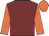 Maroon, orange sleeves and cap