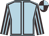 Light blue, brown seams, brown and light blue striped sleeves, quartered cap