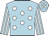 Light blue, white spots, striped sleeves and spots on cap