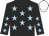 Black, light blue stars, white cap