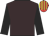Brown, black sleeves, red & yellow striped cap