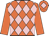 Orange & pink diamonds, orange sleeves, pink diamond on cap
