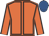 Orange, brown seams, royal blue cap