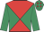 Emerald green & red diabolo, emerald green sleeves, red diamonds on cap