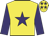 Yellow, purple star & sleeves, purple stars on cap