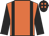 Orange, black braces & sleeves, black cap, orange spots