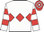 White, red triple diamond, hooped sleeves, red & white hooped cap