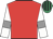 Red, white sleeves, grey armlet, emerald green & black striped cap