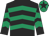 Black & emerald green chevrons, emerald green cap, black star