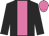 black, hot pink stripe, black sleeves, hot pink cap