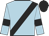 light blue, black sash, black armlets, black cap