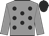 Grey body, black spots, grey arms, black cap