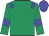 emerald green, blue epaulets, blue armlets and cap