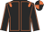 Black, orange epaulets and seams, quartered cap