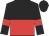 black, red halved horizontally, black sleeves, red armlets, black cap