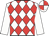 White, red diamonds, white sleeves, quartered cap