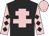 Black, pink cross of lorraine, pink sleeves, black diamonds, pink cap