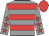 Grey, red hoops, grey sleeves, red stars and cap