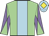 Light green, light blue panel, light green sleeves, mauve diabolo, light blue cap, yellow diamond